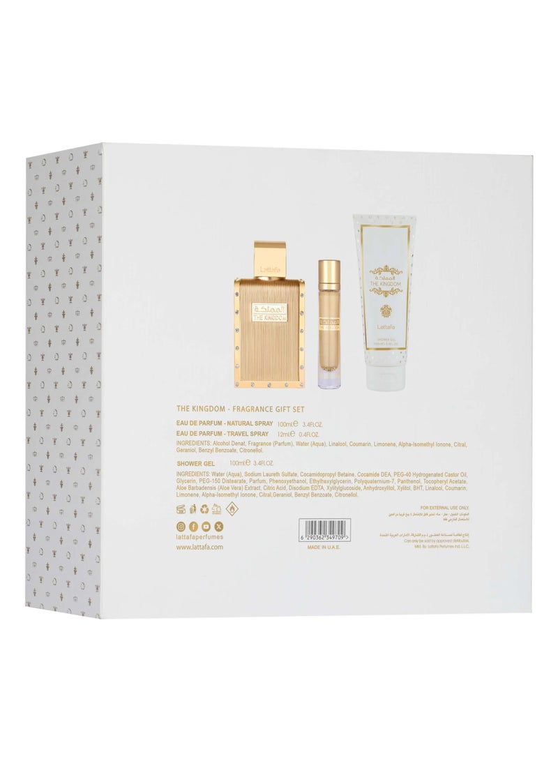 Lattafa THE KINGDOM 100 ML+12 ML+SHOWER GEL 100ML - Image 3